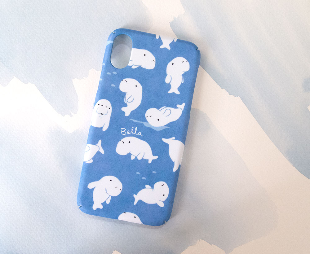 ジュゴン iPhone ケース 手機殼 เคสมือถือพะยูน - スマホケース・カバー - プラスチック ブルー