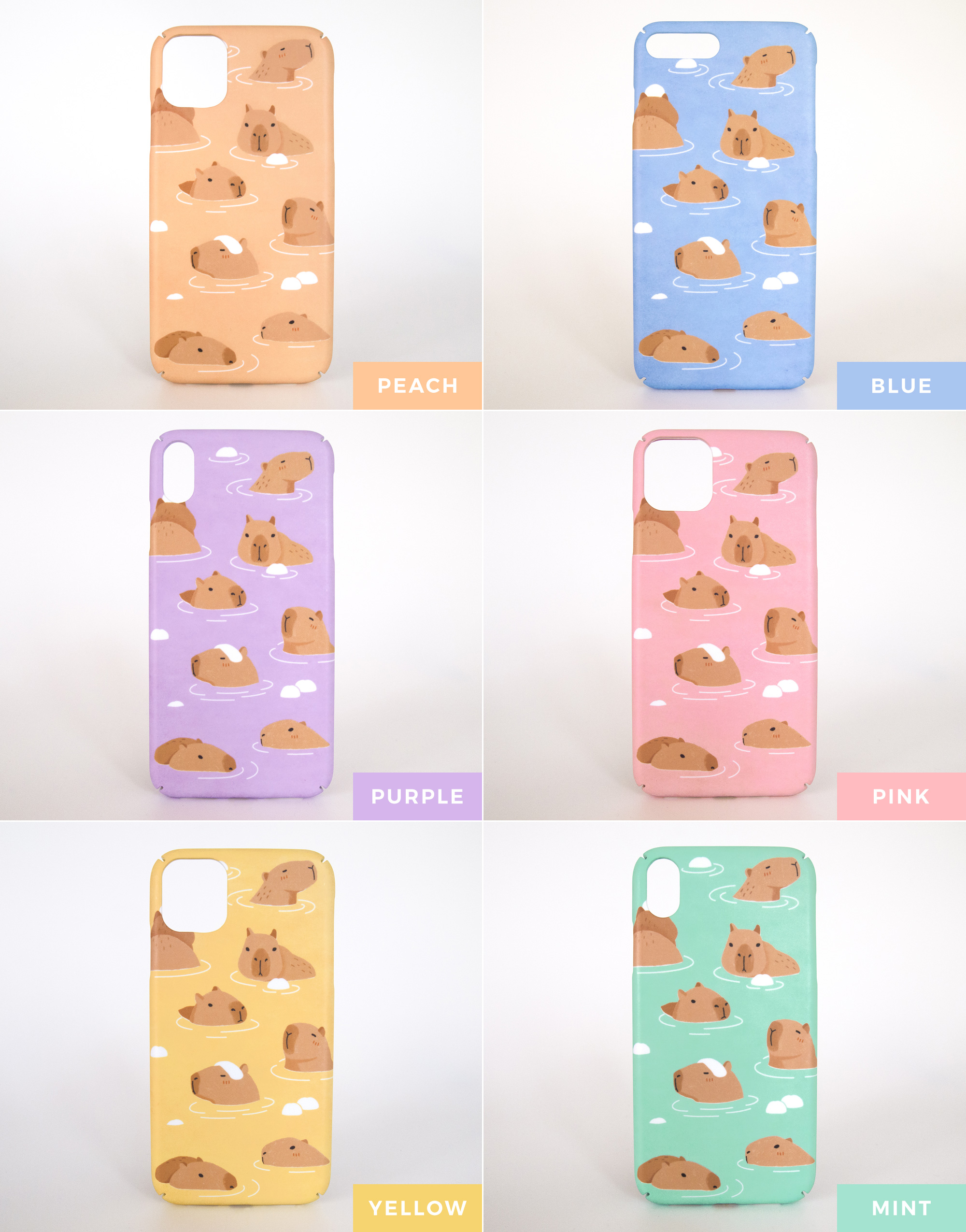 カピバラ温泉 iPhone ケース 手機殼 เคสมือถือคาปิบาร่า カピバラ温泉 - スマホケース・カバー - プラスチック 多色